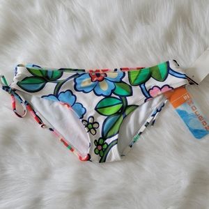 INMOCEAN Bright Floral Side Tie Bikini Bottom M NWT Adjustable Hipster